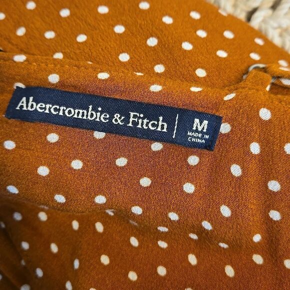Abercrombie & Fitch Brown And White Polka Dot Jumpsuit - Picture 6 of 7